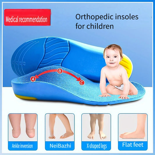 Plantillas ortopédicas para niños con soporte de arco alto para pie plano, fascitis plantar, calzado deportivo cómodo para correr.
