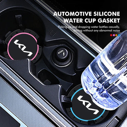 2 posavasos antideslizantes para coche, alfombrilla antipolvo, accesorios para KIA Stinger, Optima, Cerato, Soul, Venga, Forte, Spectra y Sedona.