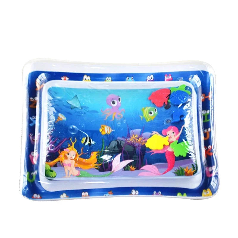 Colchoneta inflable para jugar boca abajo, colchoneta de juego premium para bebés, cojín de agua inflable, gimnasio interactivo para bebés, juguetes para el desarrollo sensorial.