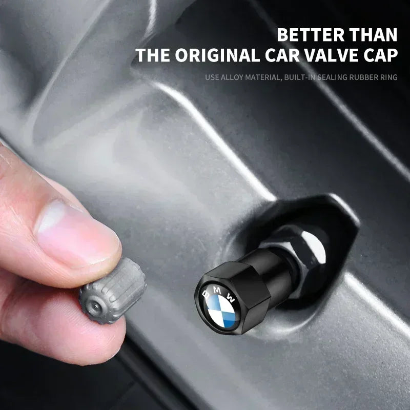 4 tapas de válvula de aire de metal para neumáticos de coche, cubiertas de vástago para BMW E36, E39, E46, E60, E90, E90, F10, F30, G20, G21, G30, G11, F15, X5, accesorios.