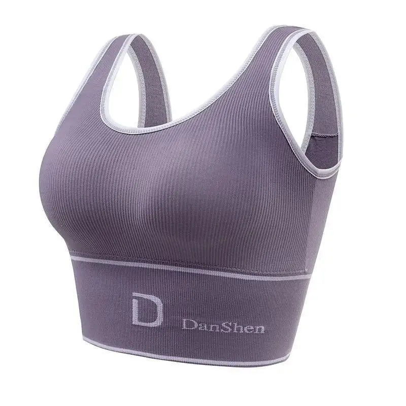 Chaleco deportivo para mujer, sin aros de acero, ropa interior a prueba de golpes, top de tubo, ropa exterior, combinable, espalda en forma de U, talla grande.