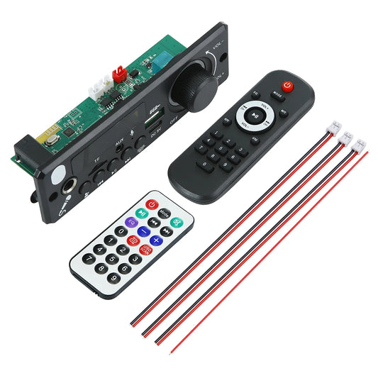 Módulo amplificador de 6 W para radio FM de coche, micrófono, grabación, compatible con Bluetooth 5.0, reproductor de MP3, llamadas manos libres, placa de audio MP3 y WMA.