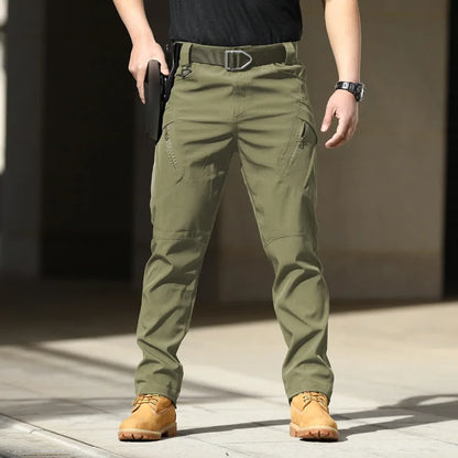 Pantalones tácticos militares urbanos para hombre, estilo cargo, con múltiples bolsillos, impermeables, resistentes al desgaste, ideales para entrenamiento informal.