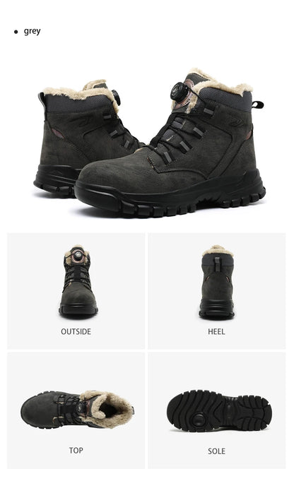 Botas de trabajo de seguridad de invierno para hombre y mujer, tallas 47 y 48, impermeables, ligeras, con puntera de acero, calzado de seguridad protector para hombre.