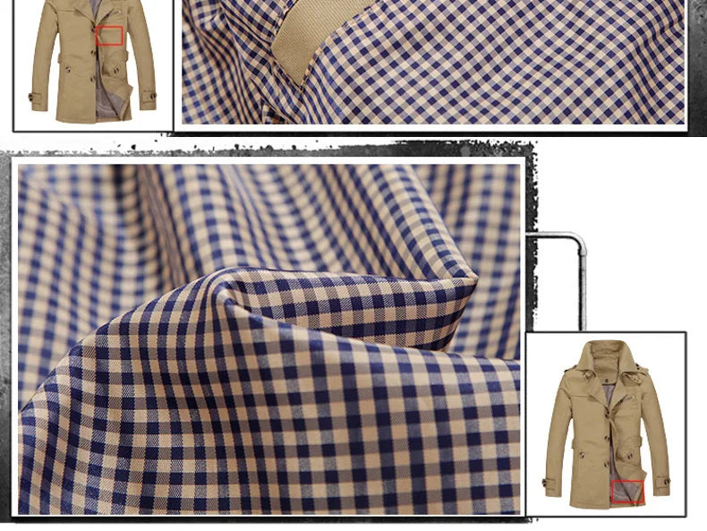 Chaqueta de algodón de hombre, entallada, con cuello de muesca y un solo botón, estilo gabardina, ideal para la oficina o para un look casual de negocios.