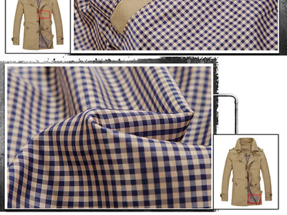 Chaqueta de algodón de hombre, entallada, con cuello de muesca y un solo botón, estilo gabardina, ideal para la oficina o para un look casual de negocios.