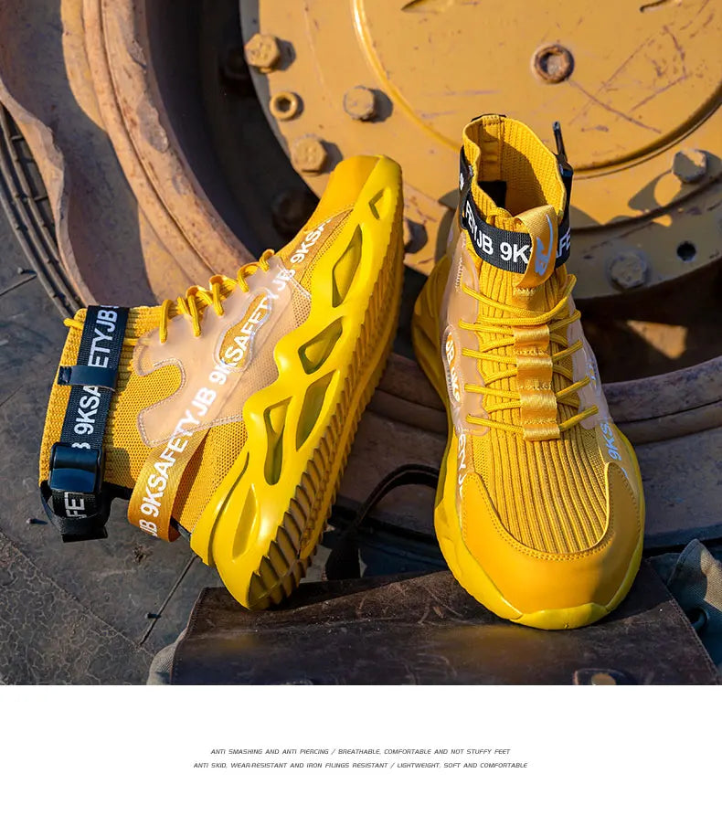 Zapatos de seguridad con puntera de acero para hombre y mujer, botas de trabajo ligeras, transpirables y cómodas, zapatillas de seguridad para la construcción industrial, botas para hombre.