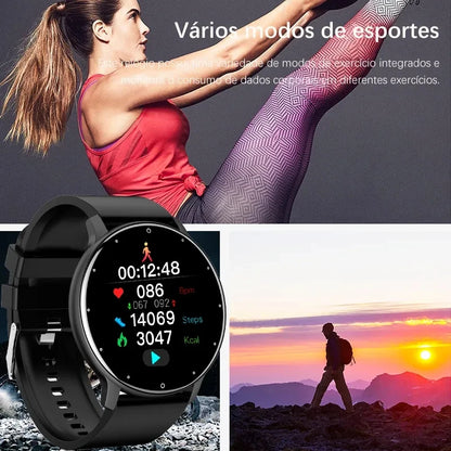 FOXBOX Para todas las conexiones de teléfonos inteligentes Reloj inteligente para mujeres Pronóstico del tiempo en tiempo real Actividad Deportes Reloj inteligente para mujeres Reloj inteligente para hombres LIGE