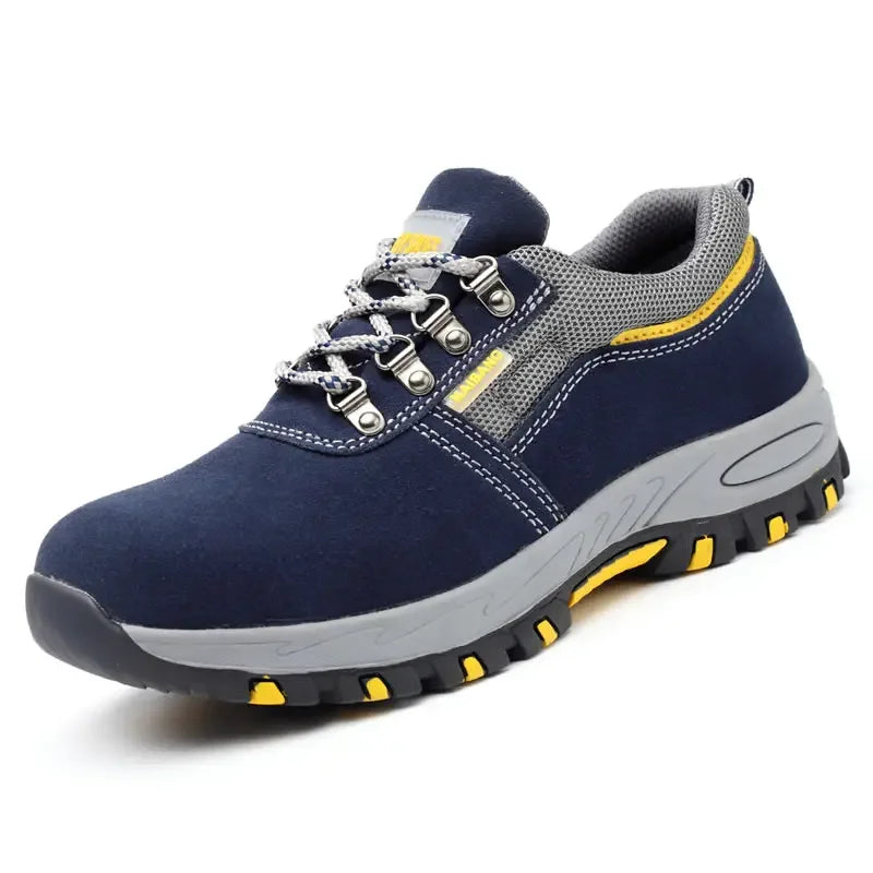 Botas de trabajo de cuero para hombre, calzado de seguridad con puntera de acero, zapatillas de trabajo a prueba de perforaciones, zapatos de trabajo indestructibles, zapatos para hombre, calzado masculino de Kevlar.