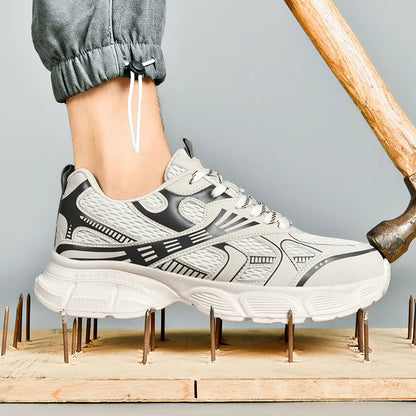 Zapatos de seguridad para hombre, ligeros y cómodos, calzado de trabajo para mujer, zapatillas con puntera de acero, transpirables, antideslizantes, botas de trabajo de verano para senderismo.