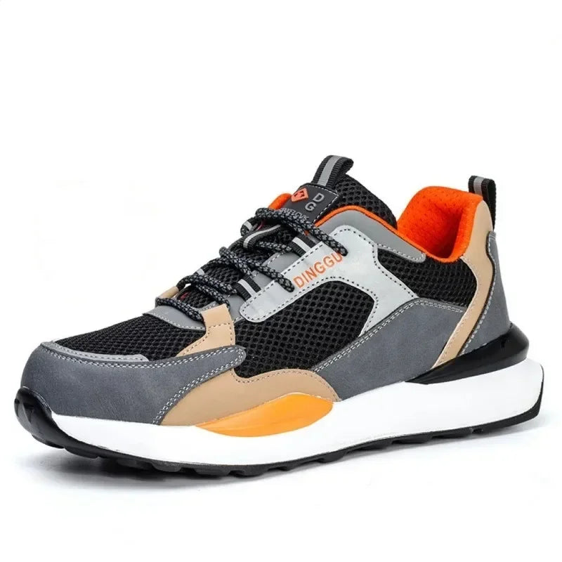 Zapatos de trabajo para hombre nuevos, con punta de acero, antigolpes y antipuñalamientos, transpirables y antideslizantes.