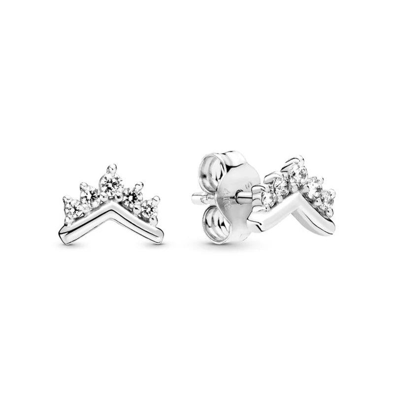 Pendientes de plata 925 con forma de corazón infinito y lazo brillante, originales, para mujer, regalo, joyería fina, 2025