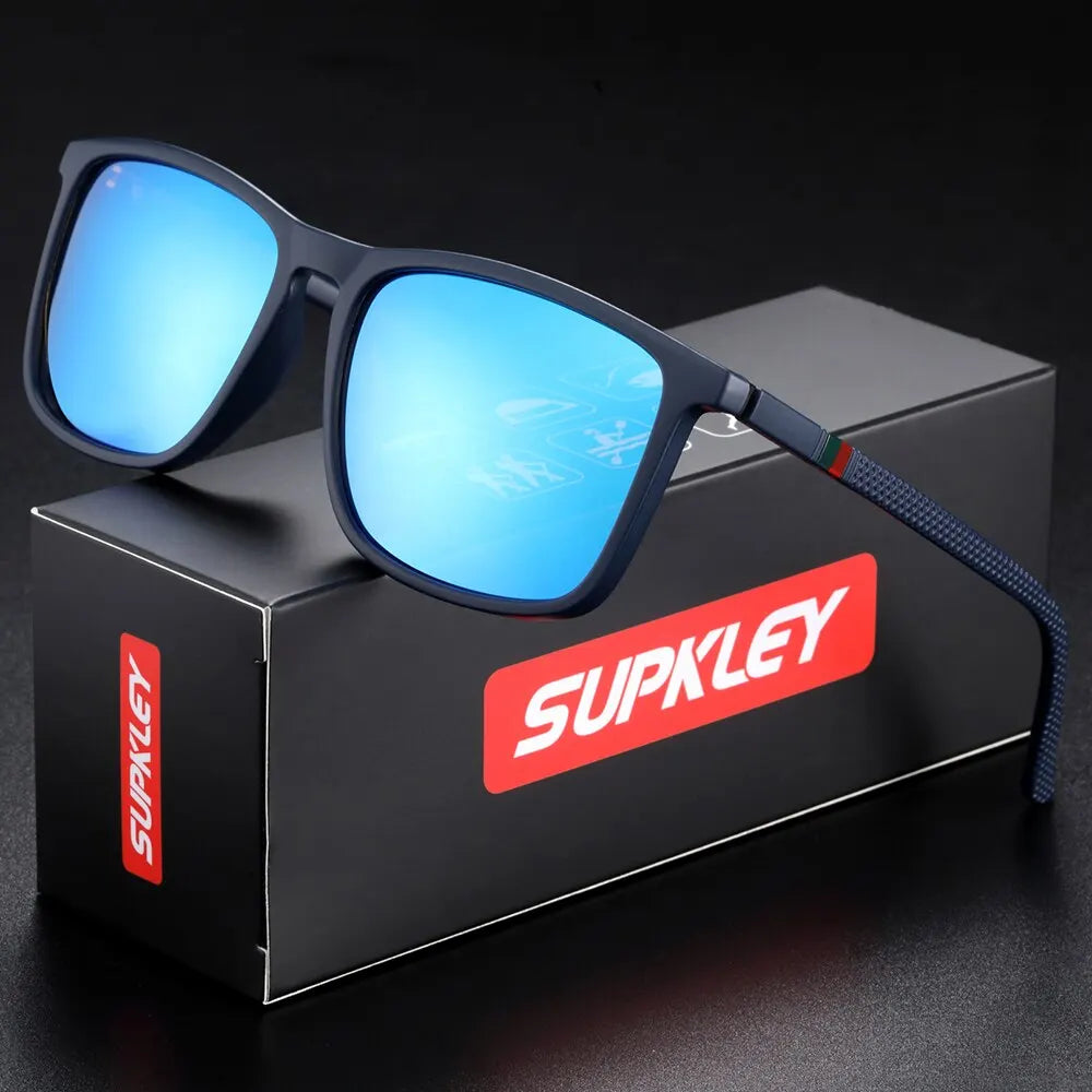 Gafas de sol deportivas SUPKLEY para hombre, polarizadas, cómodas, cuadradas, ligeras, accesorio original