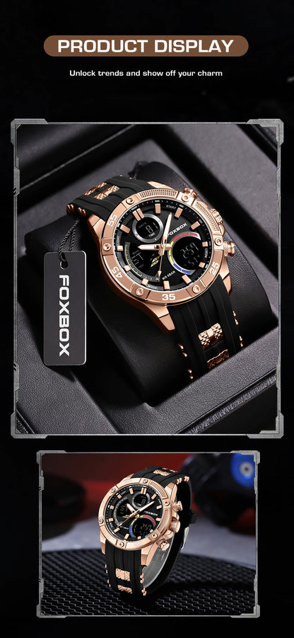 Relojes militares de moda para hombre LIGE, reloj cronógrafo deportivo original de lujo para hombre, reloj de cuarzo resistente al agua, reloj de pulsera digital