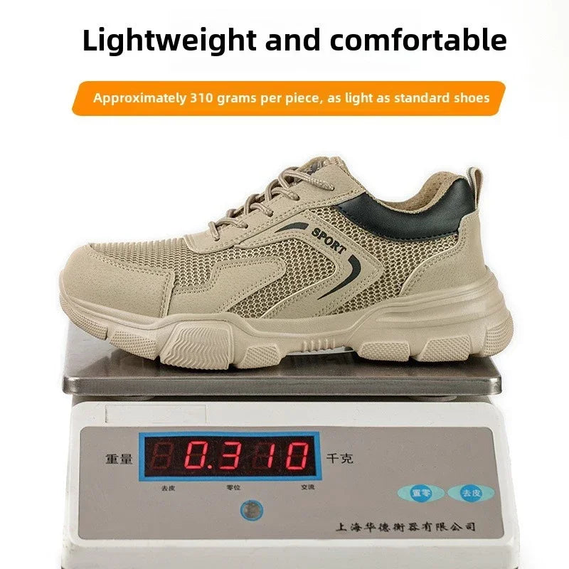 Zapatos de trabajo de seguridad transpirables para hombre – Zapatillas de verano a prueba de pinchazos con puntera de composite y protección aislante