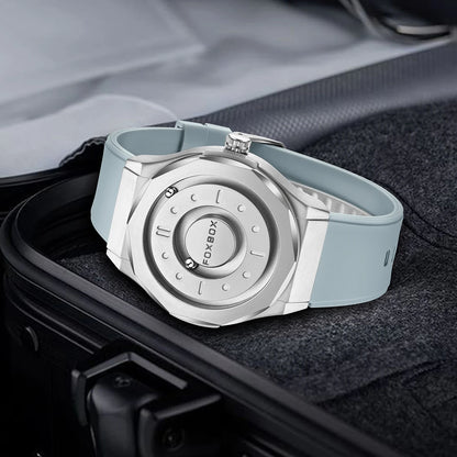 FOXBOX Reloj de negocios de lujo para hombre, resistente al agua hasta 30 m, diseño personalizado, correa de acero inoxidable, reloj de cuarzo para hombre, regalo de moda