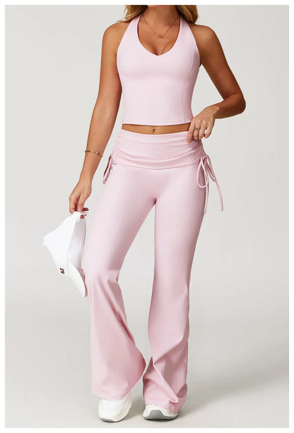 Conjunto de chándal de yoga para mujer, 2 piezas, ropa deportiva para entrenamiento, fitness, gimnasio, leggings de cintura alta, sujetador deportivo, ropa deportiva