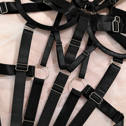 Yimunancy - Body de vendaje de una pieza para mujer, 4 colores, exótico, negro, ajustado, espalda abierta, sexy, ropa de club