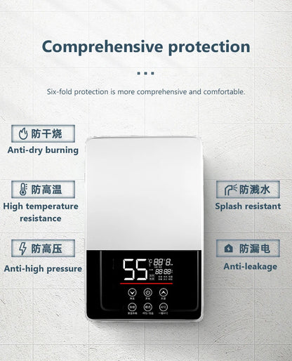 Calentador de agua eléctrico termostático DMWD de 7000 W con control remoto. Calentador instantáneo, resistente al agua y sin tanque, ideal para ducha o bañera.