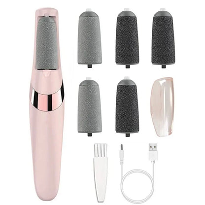 Lima electrónica para pies y removedor de tejido cicatrizante, color rosa