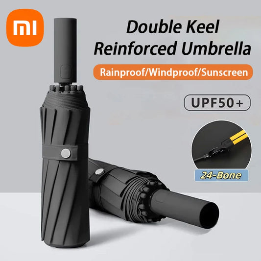 Paraguas automático Xiaomi de 24 pulgadas, color sólido, ligero, plegable, de gran formato, para exteriores, impermeable, con protección UV