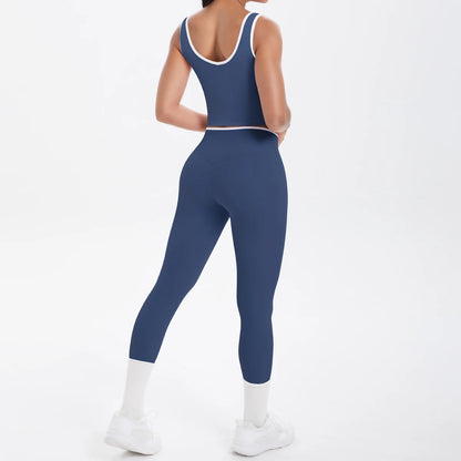 Conjunto de 2 piezas de pantalones de yoga con espalda descubierta y leggings para correr, de cintura alta, con estampado de melocotón y glúteos, para fitness y deportes.