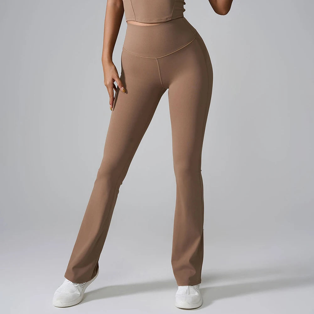 Pantalones de yoga acampanados para mujer, leggings de cintura alta, pantalones de pierna ancha, pantalones deportivos para entrenamiento en gimnasio, pantalones acampanados para correr al aire libre.