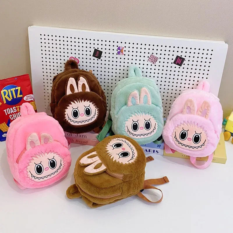 Mochila de peluche con diseño de chica estudiante, bolso de hombro doble con burbujas y juguetes, mochila transfronteriza para adolescentes.