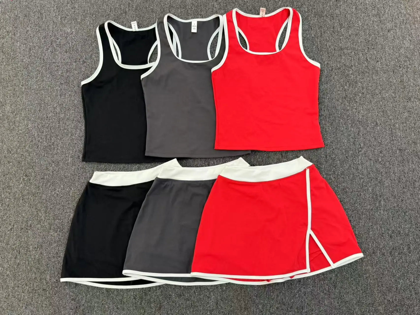Conjunto de falda de yoga para mujer, conjunto deportivo de tenis, camiseta sin mangas deportiva de secado rápido, ropa de yoga de cintura alta antiexposición, ropa deportiva de fitness para yoga