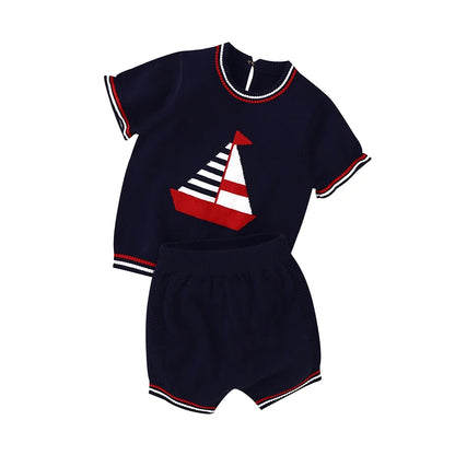 Conjuntos de ropa para bebé de 0 a 18 meses, recién nacido, niño, algodón, manga corta, jerseys, camisetas y pantalones cortos, trajes casuales, ropa de abrigo para niño pequeño, atuendo de verano