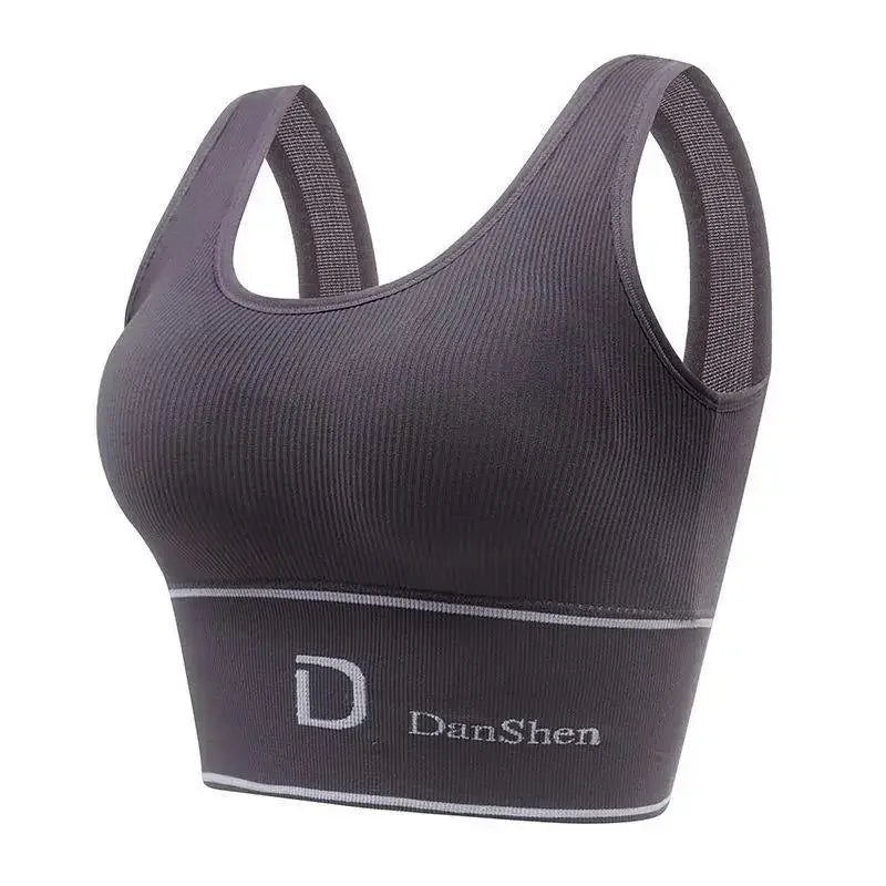 Chaleco deportivo para mujer, sin aros de acero, ropa interior a prueba de golpes, top de tubo, ropa exterior, combinable, espalda en forma de U, talla grande.