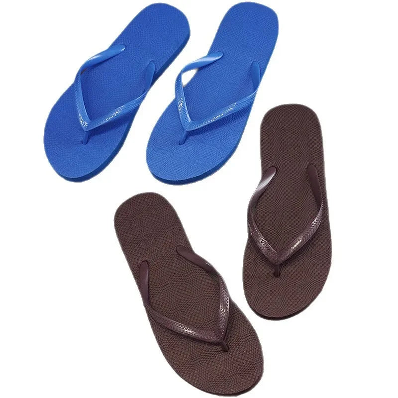 Sandalias de playa de verano para mujer, de moda, antideslizantes, con tiras, de PVC, de color puro, para uso en exteriores, estilo sencillo.