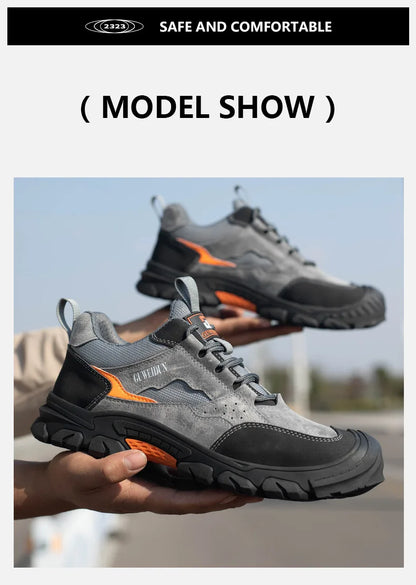 Zapatos de seguridad para hombre con puntera de plástico, ligeros, cómodos y resistentes a pinchazos. Botas de trabajo modernas e indestructibles.