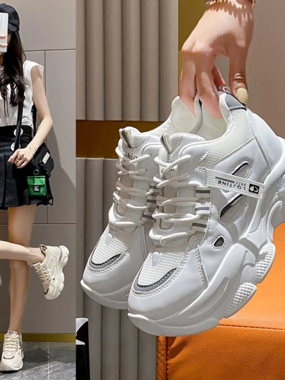 Zapatillas deportivas informales sin cordones para mujer, de piel suave, color blanco, transpirables, suaves y antideslizantes.