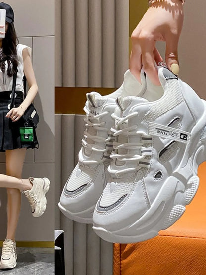 Zapatillas deportivas informales sin cordones para mujer, de piel suave, color blanco, transpirables, suaves y antideslizantes.