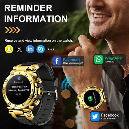 Nuevo reloj inteligente de negocios para hombre, pulsera impermeable de moda, reloj deportivo de lujo con monitor de ritmo cardíaco y sueño, reloj inteligente militar.