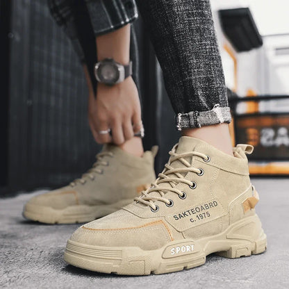 Botas casuales para hombre, suela suave, antideslizantes, para las cuatro estaciones, para trabajar al aire libre, para estudiantes, deportivas, a la moda, para jóvenes, versátiles y a la moda.