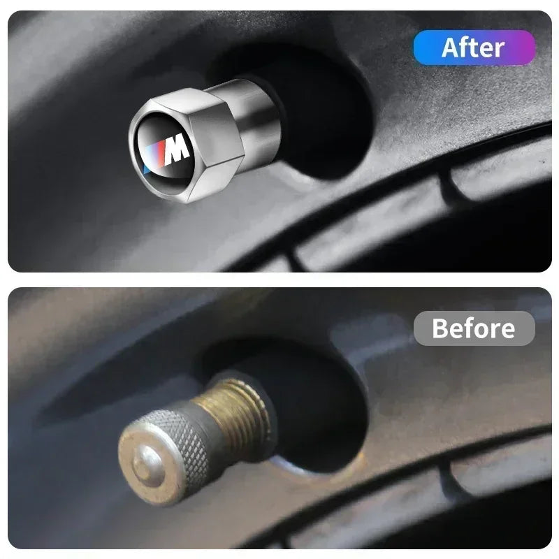 Juego de 4 tapas de válvula de aire para neumáticos de coche de metal para BMW M Performance E36 E60 E90 X2 X1 X3 X5 E46 E39 E70 M3 M5 M6