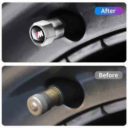 Juego de 4 tapas de válvula de aire para neumáticos de coche de metal para BMW M Performance E36 E60 E90 X2 X1 X3 X5 E46 E39 E70 M3 M5 M6