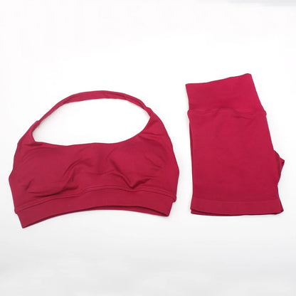 Women's Electric Blue Blossom High Stretch Top Sports Bra Shorts Set Comfortable Gym Workout Yoga Active Wear Impact Outfit