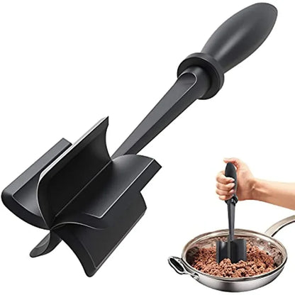 1/2 pieza de picadora de carne de cocina, machacadora de carne molida, espátula para mezclar, moler y machacar, raspador de carne para picar carne