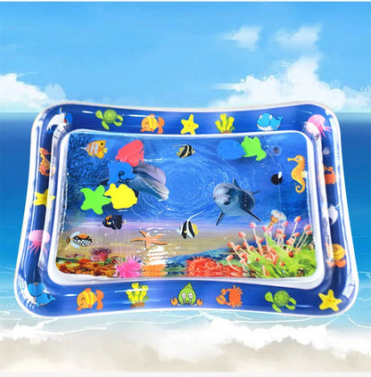 Colchoneta de juego inflable para bebé, cojín de agua de PVC, para tiempo boca abajo, para niños pequeños, juguetes de educación temprana para actividades de desarrollo