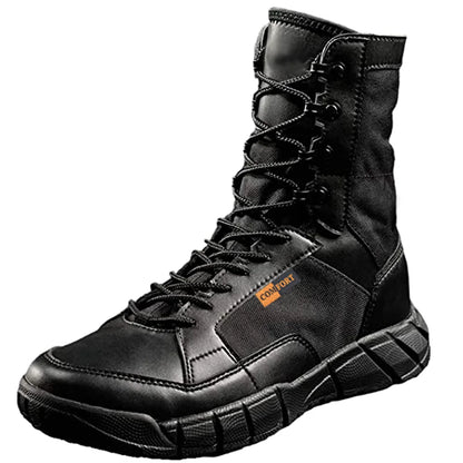 Botas tácticas ligeras para hombre, botas de combate, entrenamiento, con cordones, impermeables, para actividades al aire libre, senderismo y transpirables.
