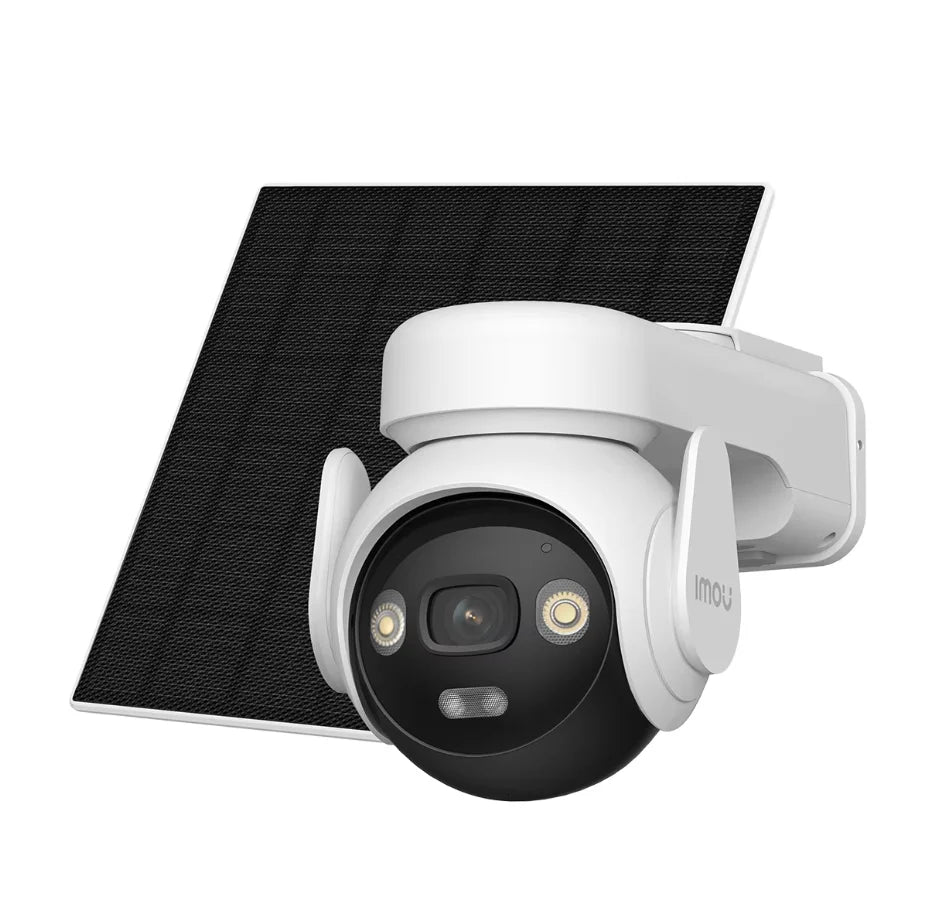Cámara de seguridad exterior IMOU AOV PT de 5 MP con panel solar, 360°, PTZ, red wifi 4G LTE, batería de 10000 mAh, cámara IP con seguimiento automático