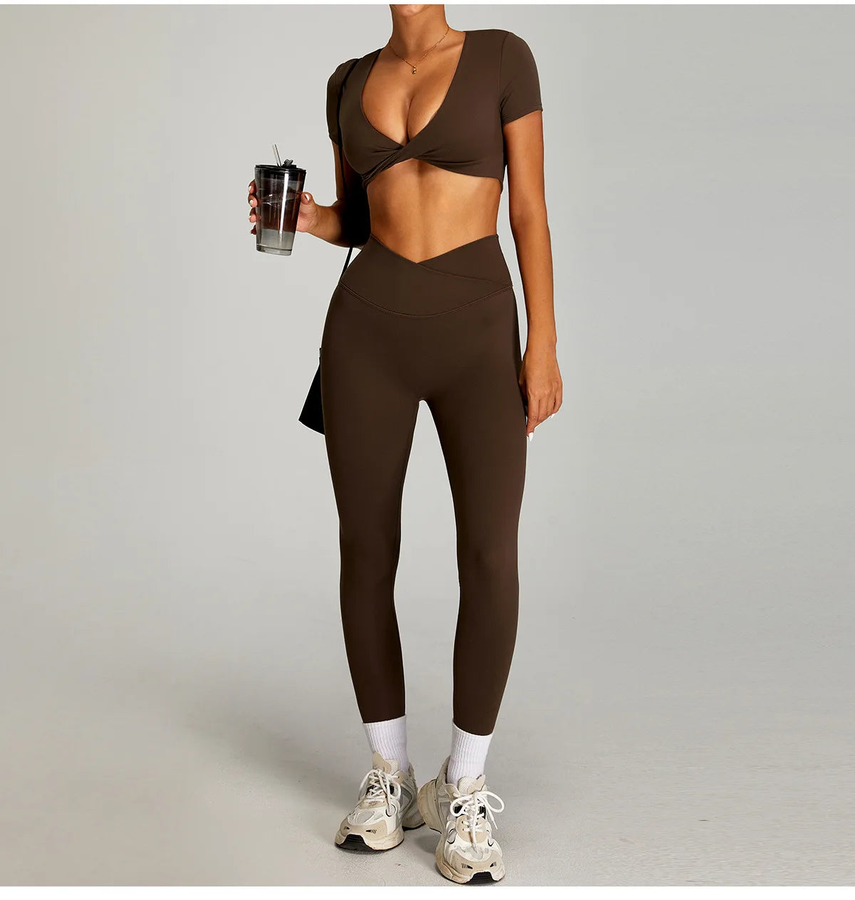 Conjunto deportivo de yoga para mujer mikeyoga, 2 piezas, secado rápido, ideal para gimnasio, correr y entrenar. Incluye ropa deportiva de manga corta para yoga.