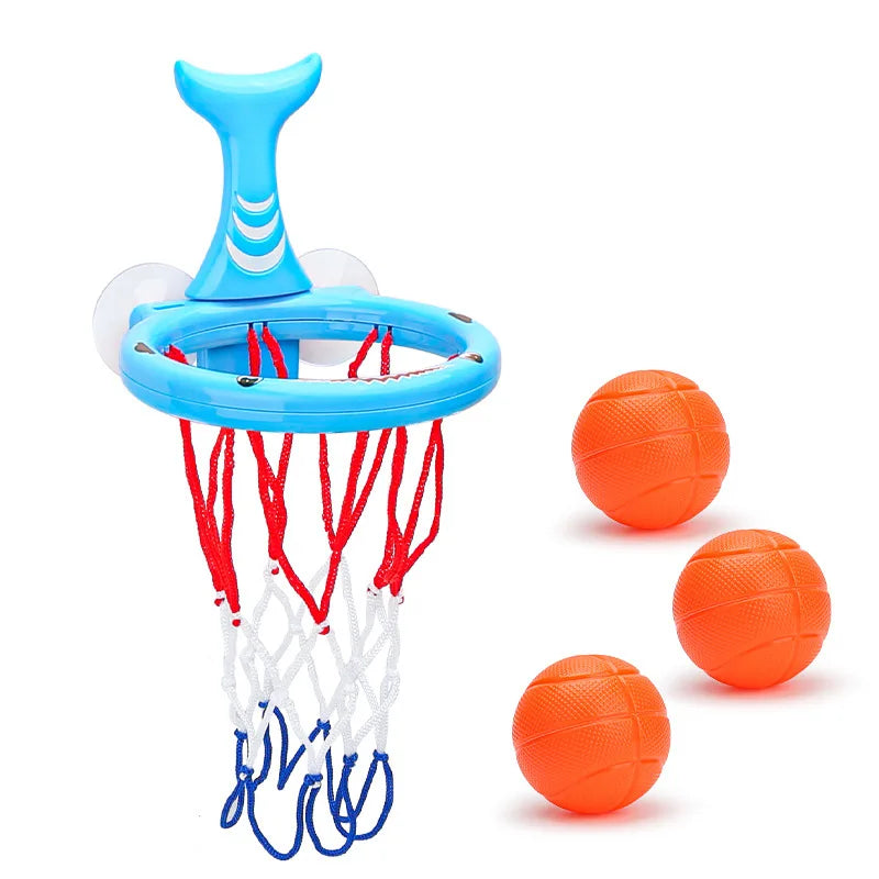 Juguete de baño para bebé, juego de agua para niños, bañera con ventosa, aro de baloncesto con 3 pelotas, juguetes de baño para niños.