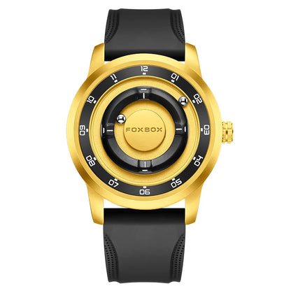 Reloj de pulsera de cuarzo para hombre FOXBOX Fashion, verde, de silicona, resistente al agua, con puntero deslizante y fuerza magnética, para deportes al aire libre.