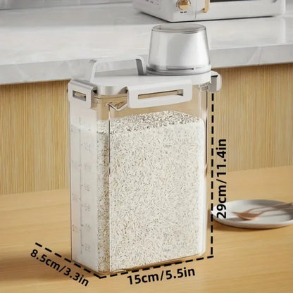1 contenedor de almacenamiento de granos y otros granos de grado alimenticio de 2,5 L, tanque de almacenamiento de arroz, tanque de sellado, utensilios de cocina 2025new