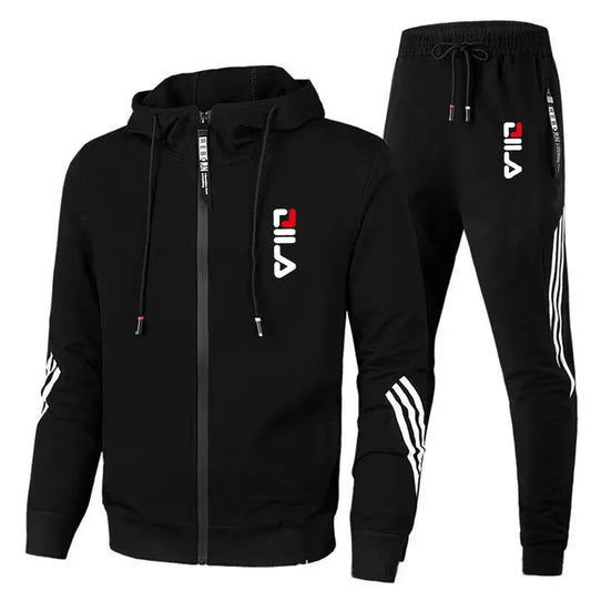 Conjunto deportivo para hombre primavera-otoño 2025: chaqueta deportiva informal + pantalón deportivo, moda para correr y conjunto deportivo con estilo.