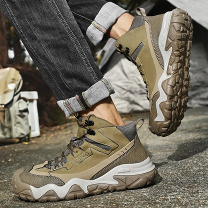 Retro Outdoor Motorcycle Boots Male Comfortable Leather Ankle Boots for Men New Trend Biker High Top Shoes Leisure Walk Botas